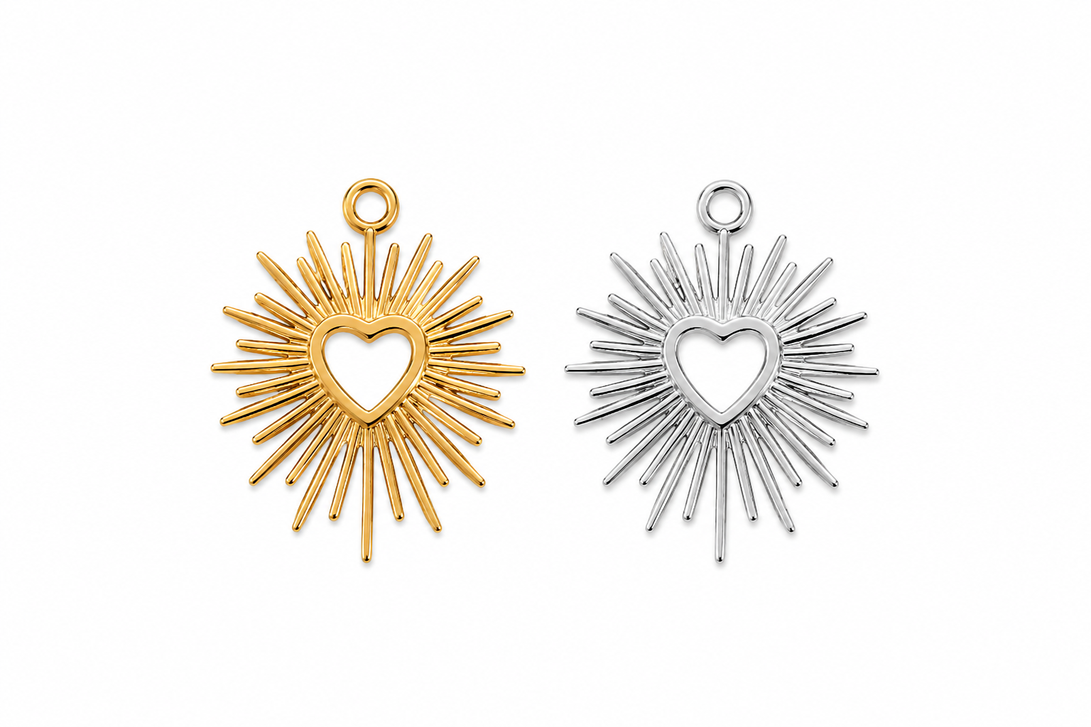 Charms cœur soleil